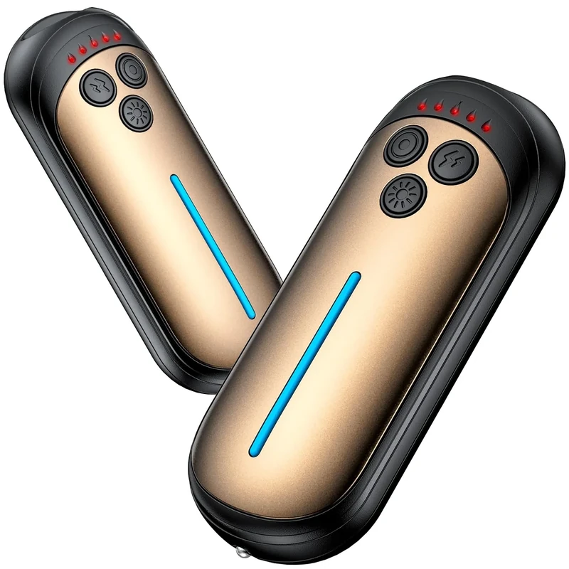 Eyoushow Handwärmer Elektrisch, 2 Pack 6000 mAh Tragbarer Wiederaufladbarer Handwärmer, 3S 5 Heizstufen bis zu 55 °C, 12 Stunden Wärmespeicherung Ultra Leicht & Dünn für Jagd, Golf, Camping