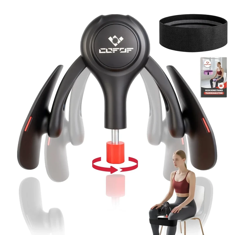 Oberschenkeltrainer, 15-70 lbs Beckenbodentrainer für Frau, Multifunktionaler Gesäßtrainer, Po Trainer mit Resistance Bands, Beinpresse für Zuhause, Beckenboden Trainingsgerät zum Formen, Yoga