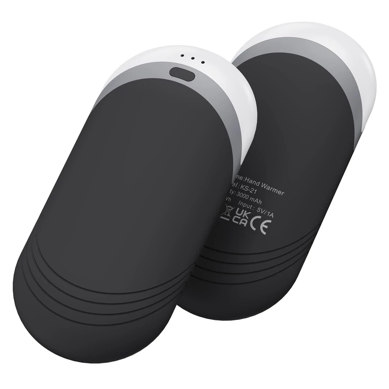 KARECEL Handwärmer Elektrisch 2er-Pack, Wärmeleitendem Silikon Handwärmer Wiederverwendbar, Doppelseitige Hitze, 6000mAh USB Tragbare Elektrischer Taschenwärmer, Weihnachten Geschenk Frauen Männer