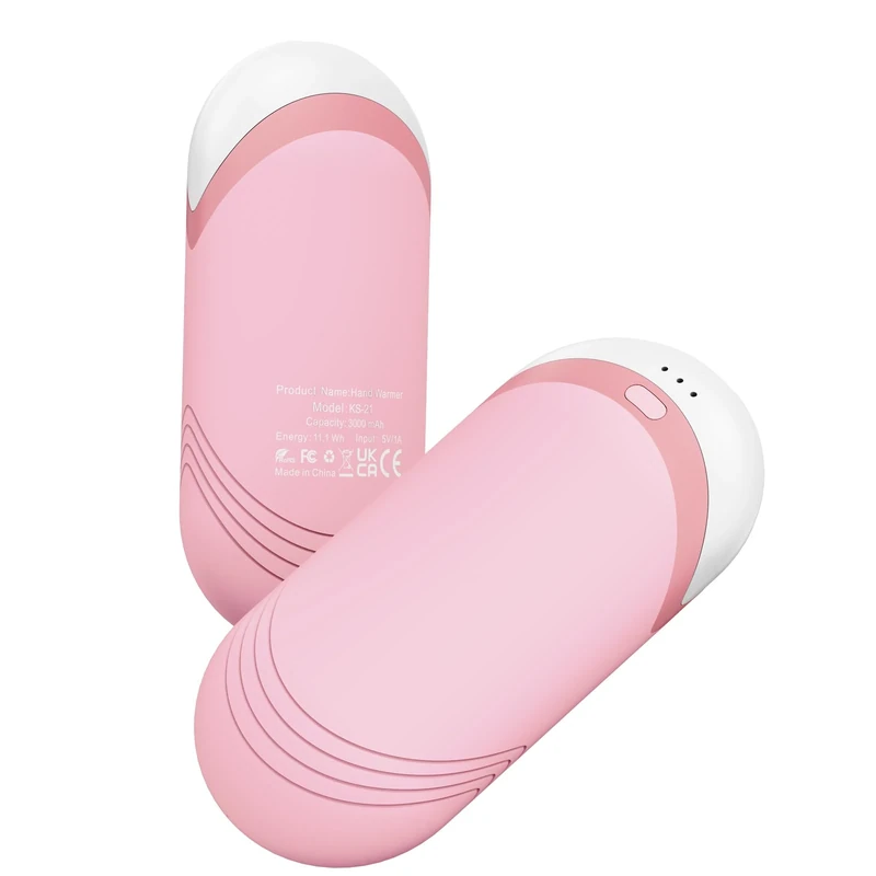 Karecel Handwärmer Wiederaufladbar 2 Pack, Wärmeleitende Silikon doppelseitiger Handwärmer Elektrisch, 6000mAh Taschenwärmer Aufladbar Elektrischer USB Wiederverwendbar, Slim, Weihnachten Geschenke