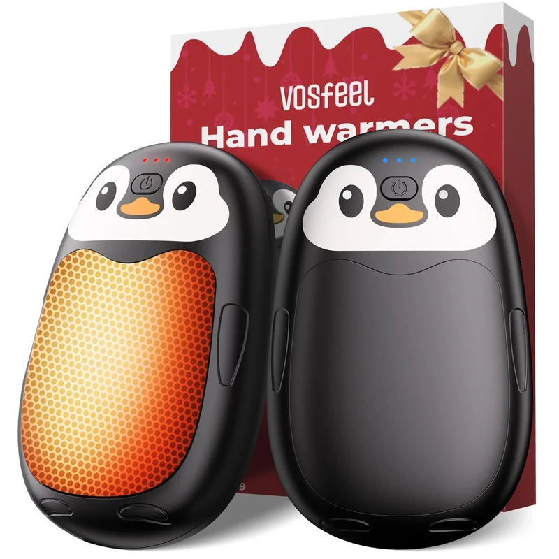 VOSFEEL Handwärmer Elektrisch 2er-Pack, Magnetische Handwärmer 3 Einstellbaren Heizmodi, Tragbare USB Wiederaufladbar Taschenwärmer Für Frauen, Männer, Outdoor Camping Wandern