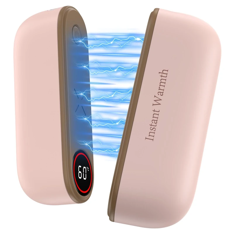 YOOKESEN Handwärmer Elektrisch 2-in-1 Magnetisch,8000 mAh Langlebiger Akku, 3 Stufen Bis zu 60 °C, Wärme Sofort, Duales USB-C,Geschenk für Outdoor Golf Skifahren Raynauds [Rosa]