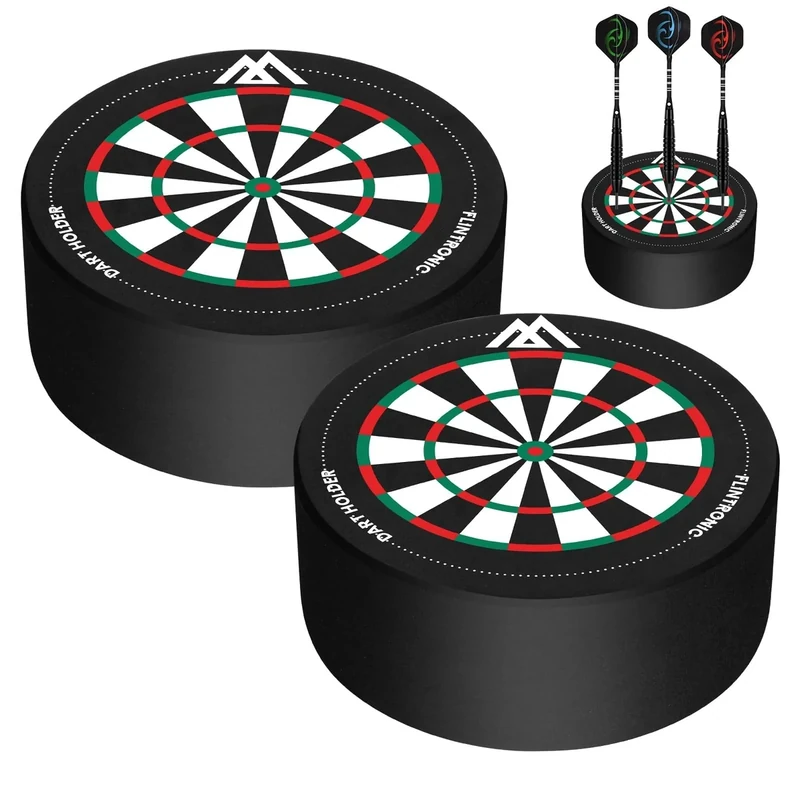 flintronic 2PCS Mini Zielscheibe, Dartpfeile Halterung, Mini Dart Dock Soft- & Steeltip Darts, Professionelles Dartscheibe Zubehör (Schwarz)