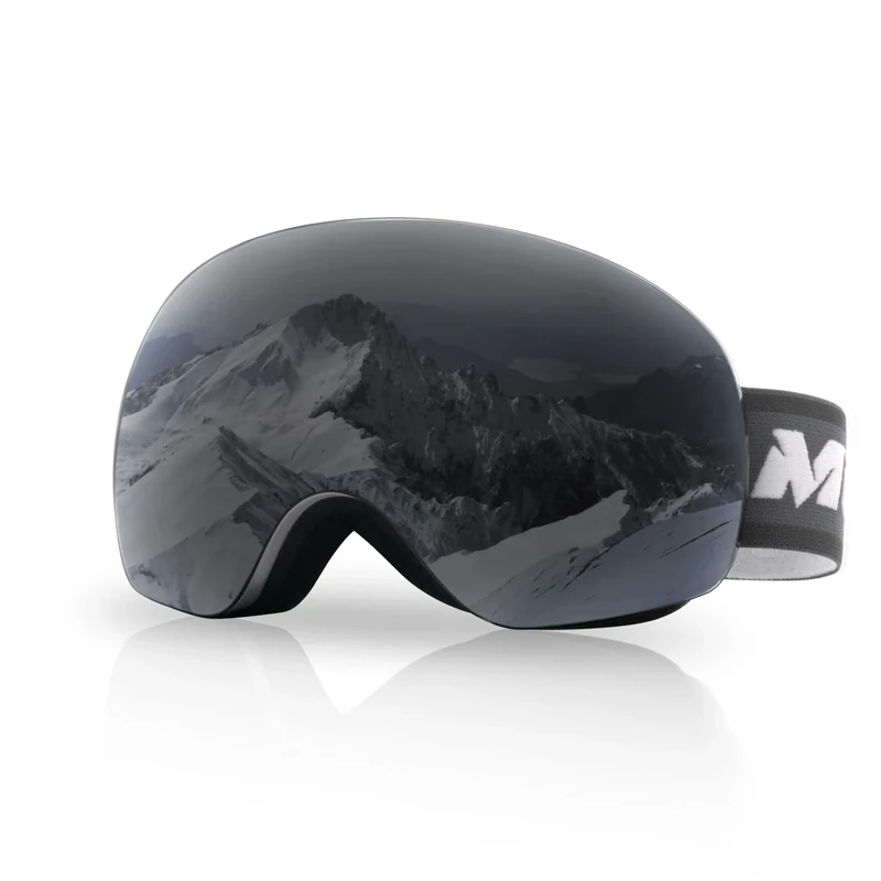 Meeloog Ski Goggles - Frameless, OTG Snowboard Goggles Anti-fog, 100% UV400 Protection Snow Goggles for Men & Women