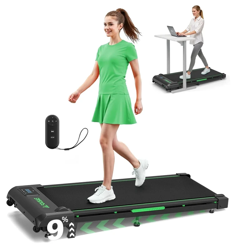 Walking Pad, 4 IN 1 Laufband für Zuhause mit 9% Steigung, 2.5HP Under Desk Schreibtisch Treadmill für Zuhause & Büro mit 12 Programes, Doppelter Stoßdämpfung Bis 150kg Belastbar, Keine Installation