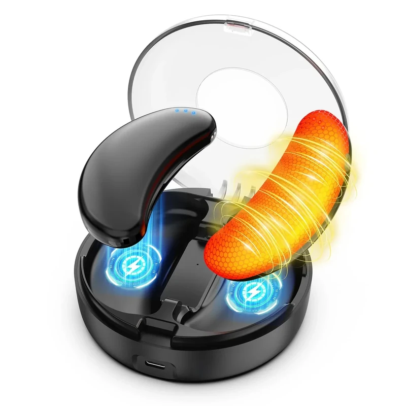 Handwärmer Elektrisch 2er 2000mAh Set Taschenwärmer Wiederverwendbar mit 6000mAh Ladecase Aufladbar USB 3Stufen Beidseitig Heizung Tragbare Handwärmer Geschenke für Männer Frauen Outdoor Camping Black