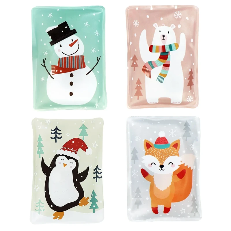 Handwärmer Weihnachten, 4er Set Taschenwärmer Weihnachten Kinder Wiederverwendbar, Taschenwärmer Knicken, Handwärmer Klein Knicken, Wärmepads Fingerwärmer für Kalte Tage und Unterwegs