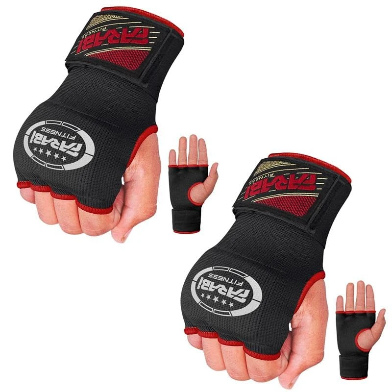 Farabi Sports Innenhandwickel für Kinder innenhandschuhe Boxen Box Bandagen männer & Frauen Bandagen Boxen MMA Muay Thai Training boxbandagen (Schwarz (2er-Pack))