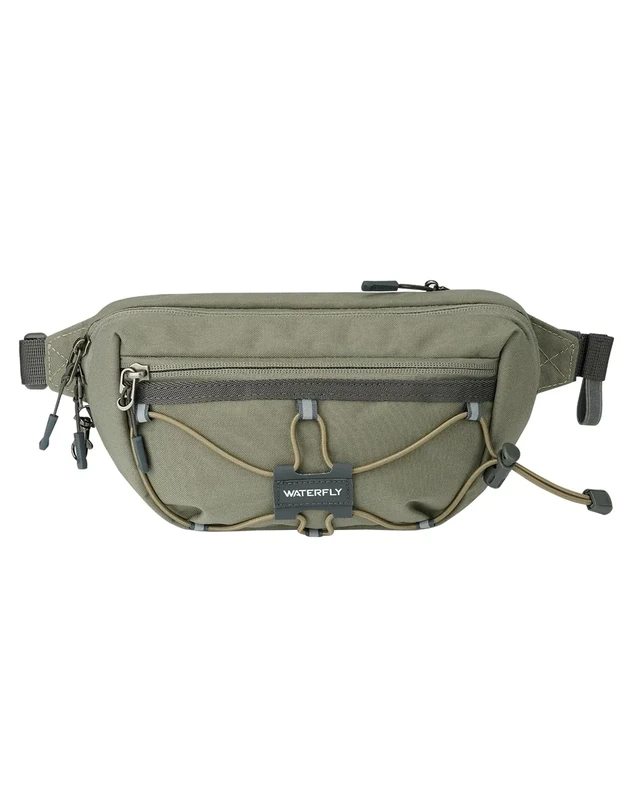 WATERFLY Bauchtasche Gürteltasche Herren Damen: Klein Anti-Diebstahl Hüfttasche mit RFID Schutz Stylisch Waist Fanny Pack Sport Bumbag Hip Bag für Wandern Reise Laufen Outdoor Helles Graugrün