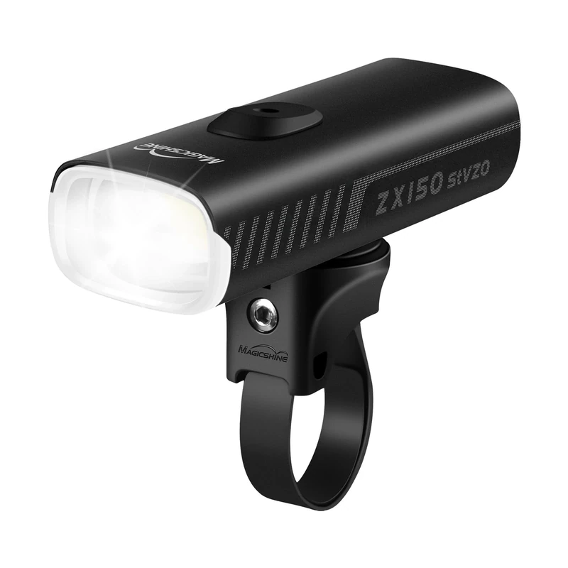 Magicshine ZX150 | LED Fahrradlicht 150 Lux | StVZO zugelassenes, akkubetriebenes Vorderlicht mit 2 Leuchtmodi | 230 m Leuchtweite, IPX6 Wasserdichtes Fahrradlichter für Kinder und Erwachsene Schwarz