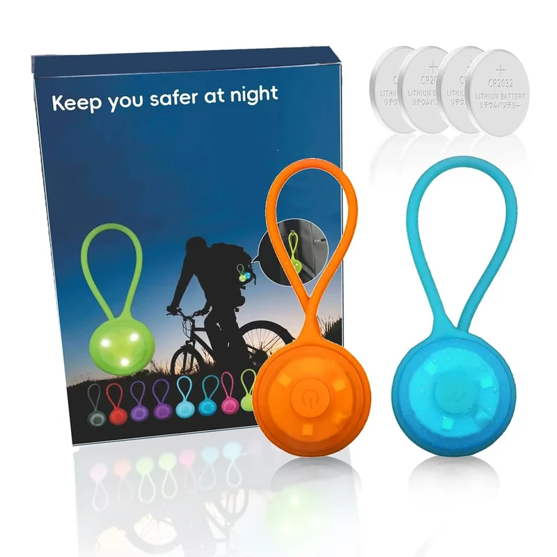 BTDZDD Led Blinklicht, Reflektoren Kinder/Blinklicht Schulranzen/Leuchtanhänger Hund/Schulranzen Licht, für Kinder, Jogger, Haustiere und Radfahrer (Orange + Blau)