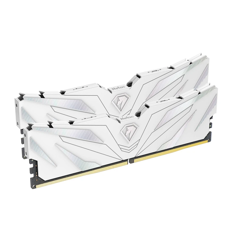 Netac 32GB Kit (2x16GB) DDR4 3200MHz PC4-25600 CL 16-18-18-40 Intel XMP 2.0 AMD Ryzen 1.35V UDIMM 288 Pin White Vest Heat Dissipation High Performance Gaming Desktop Memory - White
