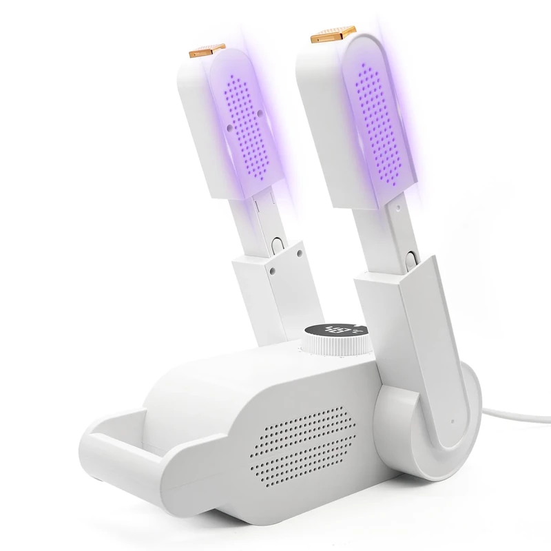 Herbst Schuhtrockner Elektrisch, Stiefeltrockner Schuh Trocknergerät mit 120mins Timer, Elektrischer Schuhtrockner, Gerüche und Antibakteriell Doppelter Schutz, Faltbares für Schuhe, Skischuhe, Socken