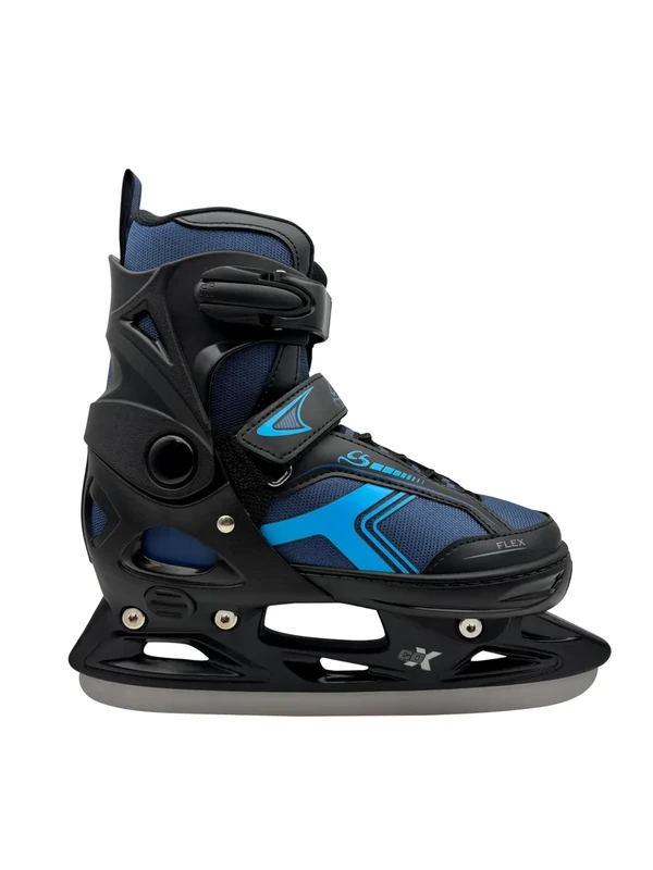 Cox Swain verstellbare Schlittschuhe Polar, Eislaufschuhe für Kinder, Jugendliche und Erwachsene bis 100KG, vorgeschliffene Edelstahlkufe, Softboot