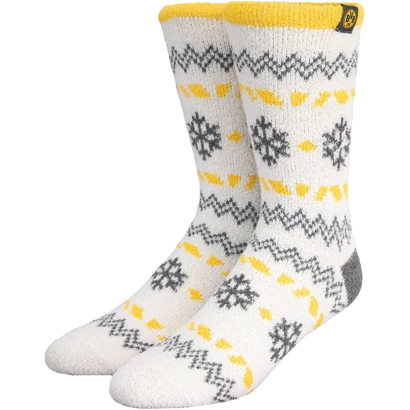 Dortmund Borussia Hüttensocken Winter Socken Socks (DE/NL/SE/PL, Numerisch, 39, 42, Regular, Regular, creme)