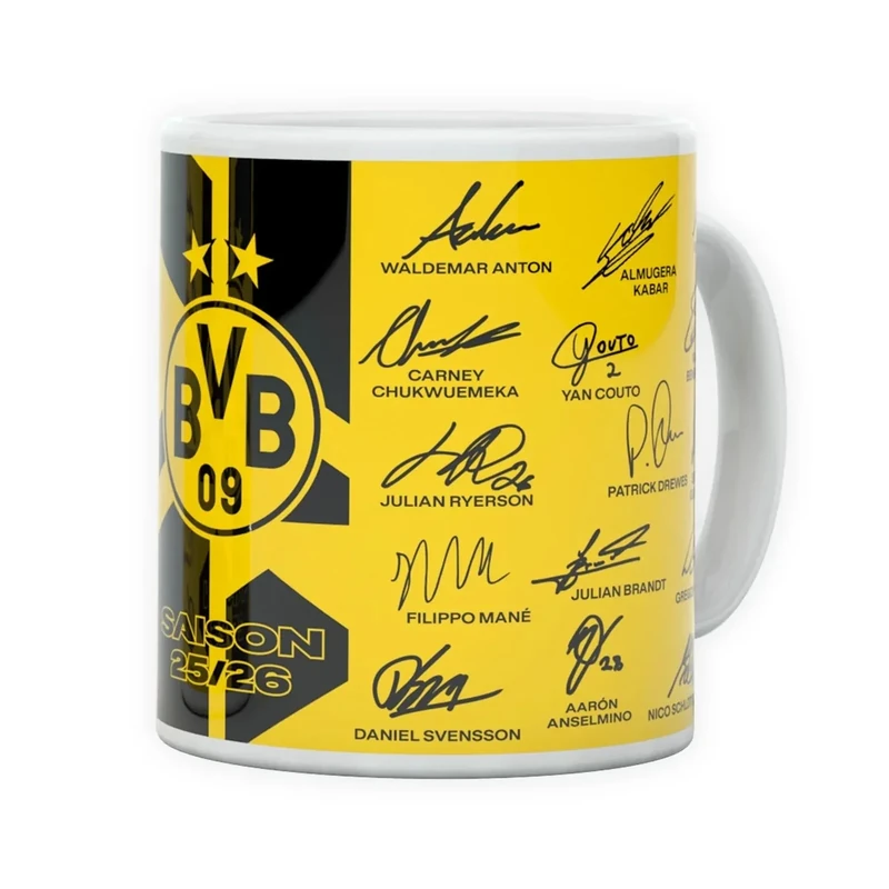 Dortmund Borussia BVB Unterschriften Tasse