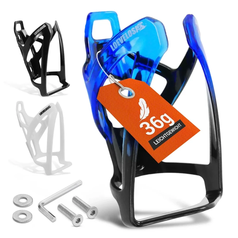 LOEVELOSI Flaschenhalter Fahrrad Zubehör Farbverlaufen Getränkehalter 36g Leicht Haltbar für 6.5-8cm Trinkflasche Halterung Trinkflaschenhalter für MTB Rennrad Mountainbike Gravel-Bike E-Bike Flasche