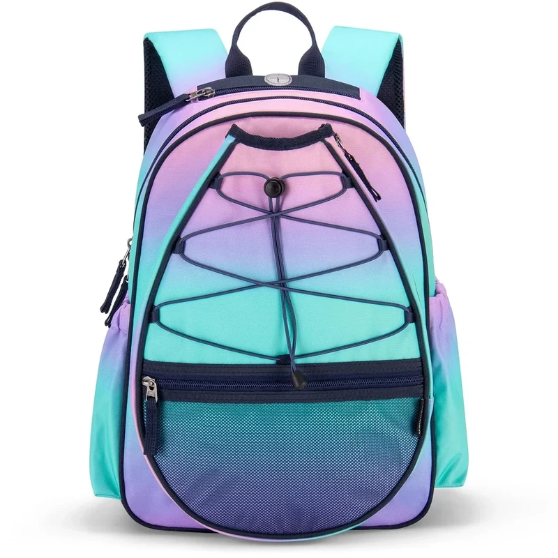 Choco Mocha Tennisrucksack Kinder Tennistasche für Mädchen Sportschlägertasche Teenager Rucksack 16 Zoll, Lila