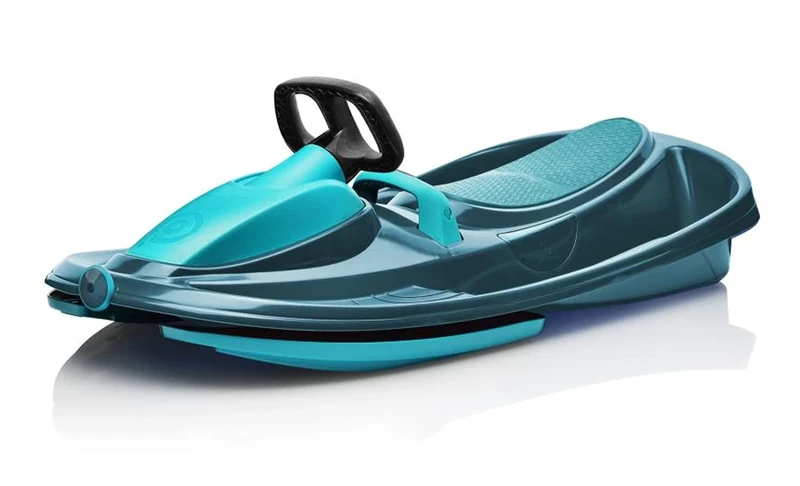 Bob Lenkbob Schlitten Rodel Stratos mit Differential Massivbremse Lenkrad bis 120 kg (Blau Nimbus)