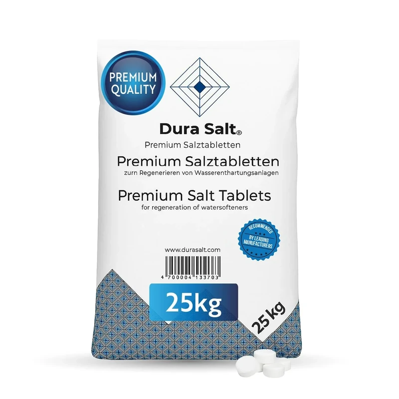 Dura Salt Salztabletten für Wasserenthärtungsanlagen - 25 kg Regeneriersalz - Premium Siedesalz nach DIN 973 Typ A - Image 1