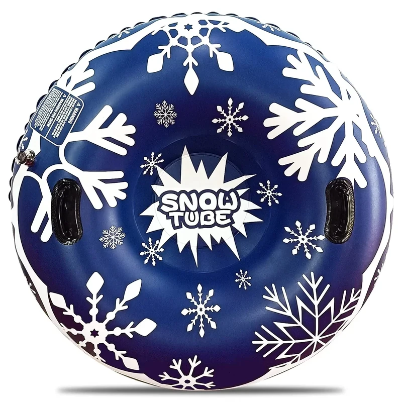 VIPNAJI Aufblasbare Schlitten Snow Tube Frostschutz Schlitten mit Griffen, 47 Zoll Wintersport Luftmatratze Klappbar Schneeröhre für Winter Outdoor Sport Erwachsene