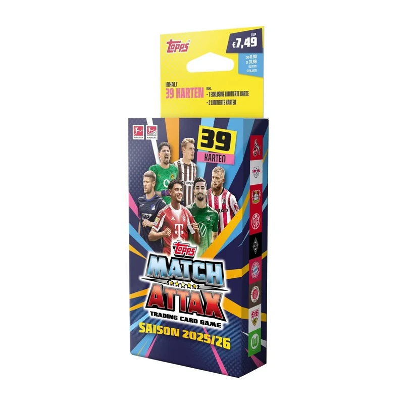 Bundesliga Match Attax 25/26 - Eco Pack (39 Karten Inkl. 1 Exklusive Le und Zwei weitere Limitierte Karten.)