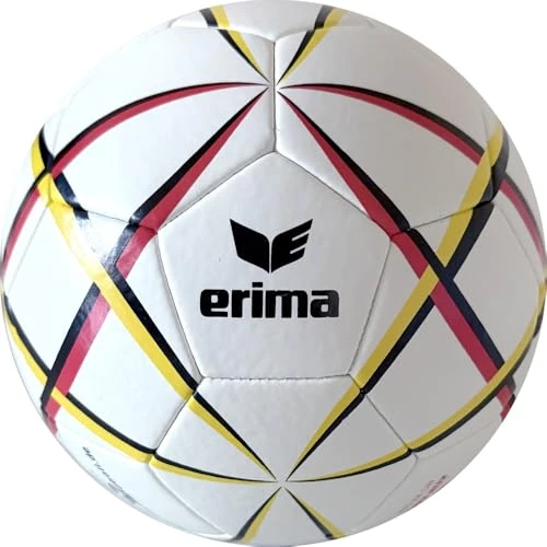 Erima Magic White Handball – harzfreier Premium-Handball mit super Grip, ideal für Kinder, Jugend und Erwachsene Weiß/Schwarz/Rot/Gelb, Größe 1