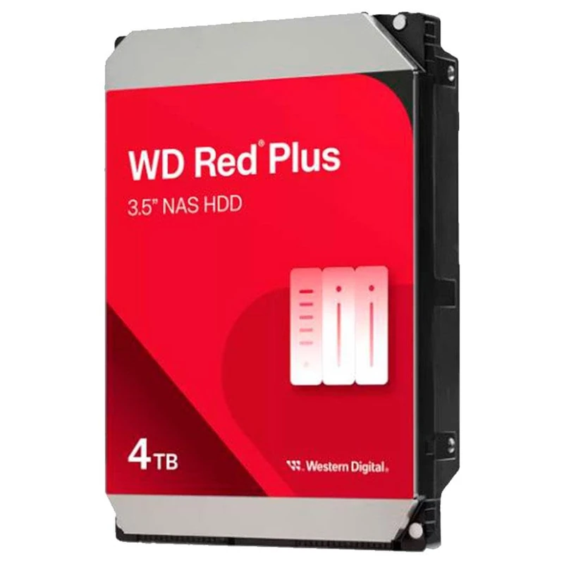 WD Red Plus 4 TB NAS Interne Festplatte 3,5 Zoll - 5400 U/Min, SATA 6Gb/s, CMR, 256MB Cache