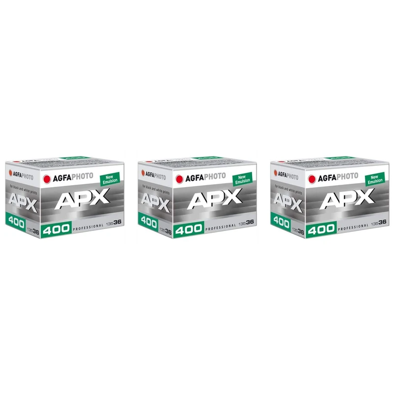 Agfa APX 400 Lot de 3 Films Noirs et Blancs 35 mm 36 Poses
