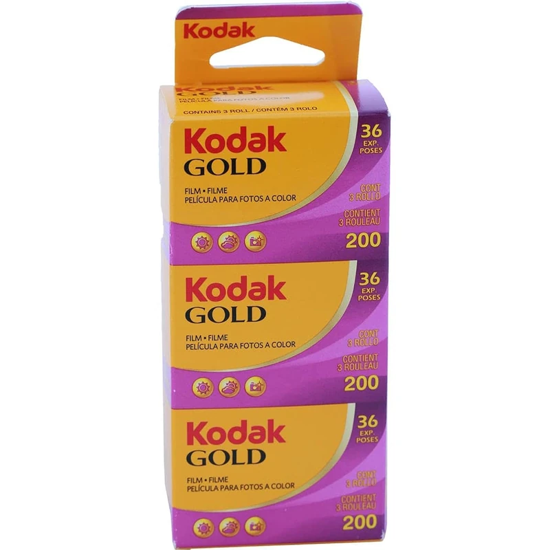Kodak – Lot de 3 pellicules Gold 200 GB135-36, Emballage Vertical