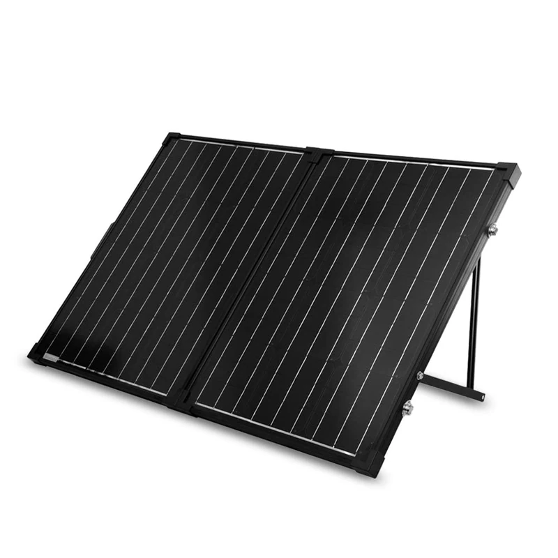 Renogy Panneau Solaire Portable 100 W 12 V pour Station d'alimentation, Panneau Solaire Pliable de 100 W avec béquille réglable, Chargeur Solaire pour Camping-Car, système Hors réseau, Noir - Image 1