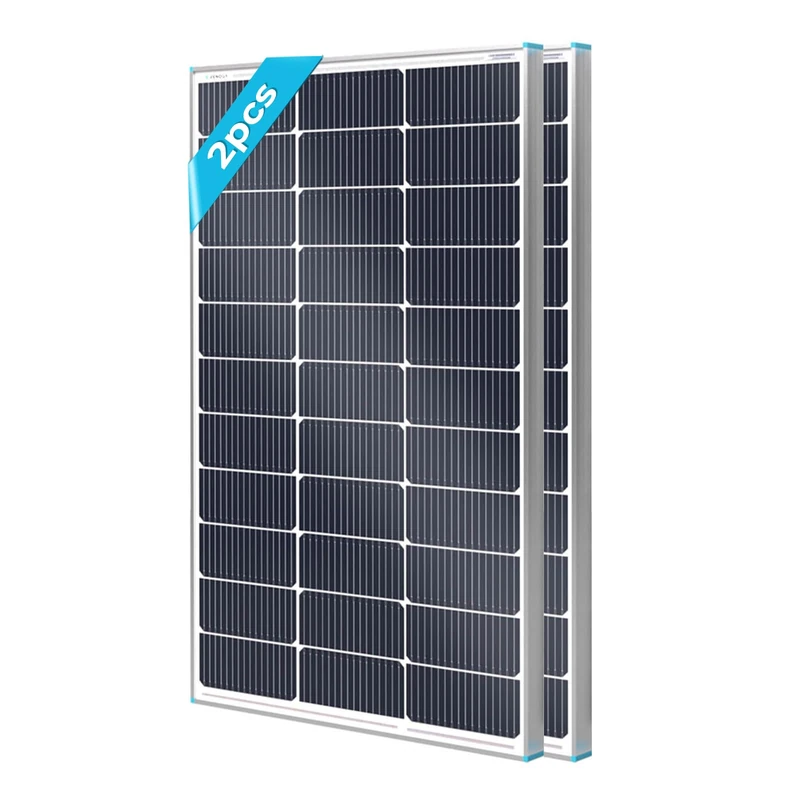 Renogy Panneau Solaire 200W 12V Module Monocristallin, 2 X Plaques Solaires 100W, Haute Efficacité pour Batterie de Camping-Car, Bateau, Caravane - Image 1