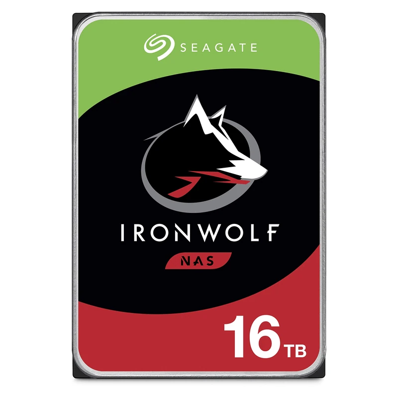 Seagate IronWolf 16 To, Disque dur interne NAS HDD, CMR 3,5" SATA 6 Gbit/s 7 200 tr/min, 256 Mo de mémoire cache, pour NAS RAID, services Rescue valables 3 ans (ST16000VN001)