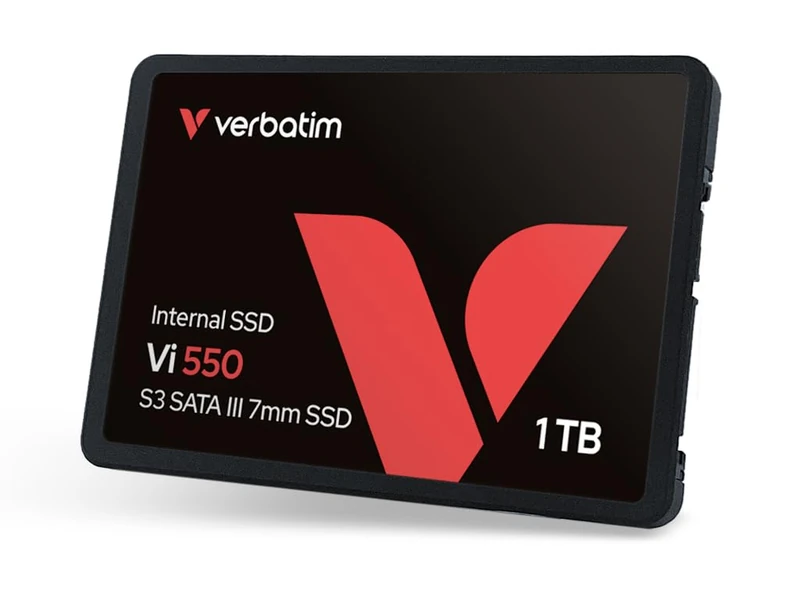 Verbatim Vi550 S3 SSD - SSD Interne 1TB - Solid State Drive - 2.5'' Interface SATA III - Disque Dur Interne SSD Technologie 3D NAND - SSD 1TB Haute Performance - Jusqu’à 560MB/s - Noir - Image 1