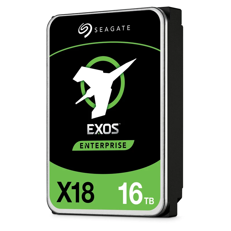 Seagate Exos X18, 16 To, Disque dur interne d’entreprise HDD, CMR 3,5'', Hyperscale SATA 6 Go/s 7200 TR/Min 512e 4Kn Fast Format Faible Latence avec Cache amélioré Référence (ST16000NM000J)