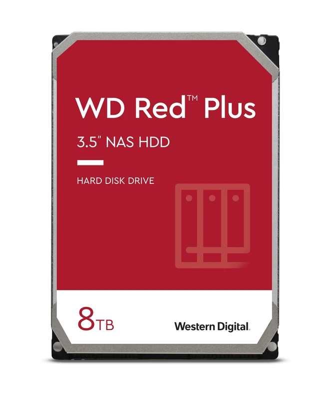 WD Red Plus 8 To Disque dur Interne 3.5" dédié NAS, 5400 RPM Class, SATA 6 GB/s, CMR, 128MB Cache, Garantie 3 ans