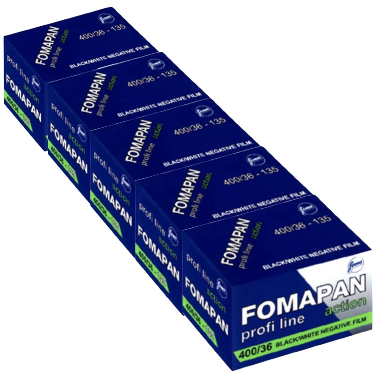 Pack de 5 FOMAPAN Action 400 135/36 Film 35 mm Noir/Blanc