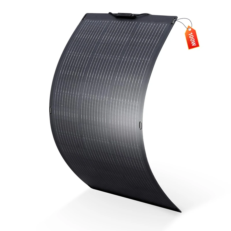 ALLPOWERS SF100 Panneau solaire flexible 100 W avec étanchéité IP68 ETFE Module solaire photovoltaïque 24 V/12 V hors réseau semi-flexible pour toit de camping-car, camping-car, bateau, cabine, van
