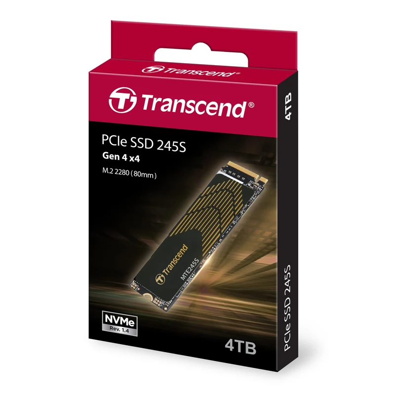 Transcend SSD MTE245S M.2 2280 PCIe Gen4 x4 NVMe 4TB - T4TMTE245S-E - Image 1