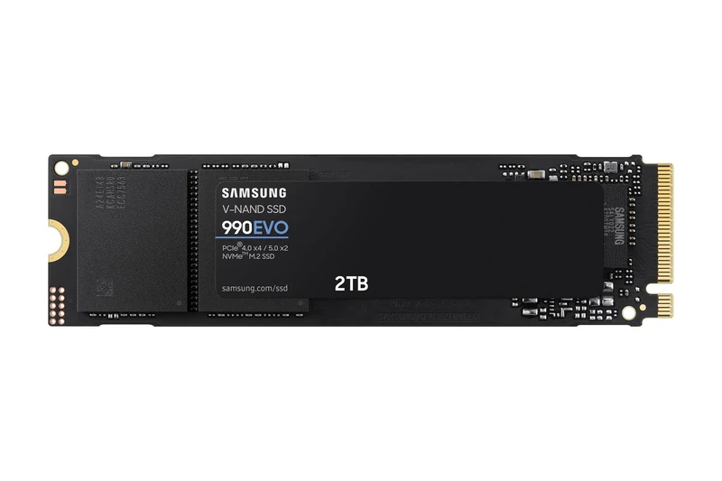 Samsung SSD Interne 990 EVO NVMe M.2 PCIe 4.0 x 4 / 5.0x2, 2 To, Vitesse de lecture jusqu'à 5000 Mo/s, Idéal pour le gaming et la bureautique, MZ-V9E2T0BW