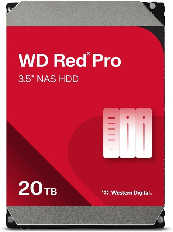 WD Red Pro 20 to NAS Disque Dur Interne 3,5" - 7200 RPM, SATA 6 GB/s, CMR, Cache de 512 Mo