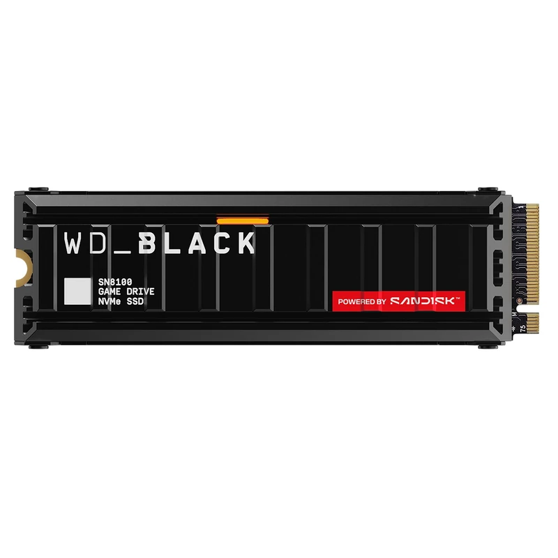 WD_Black SN8100 PCIe Gen 5, NVMe SSD 4 to (Jusqu'à 14 900 Mo/s / 14 000 Mo/s Vitesses en Lecture/d'écriture séquentielle, avec dissipateur Thermique, M.2 SSD, Jusqu'à 2 400ToW) Powered by SANDISK - Image 1