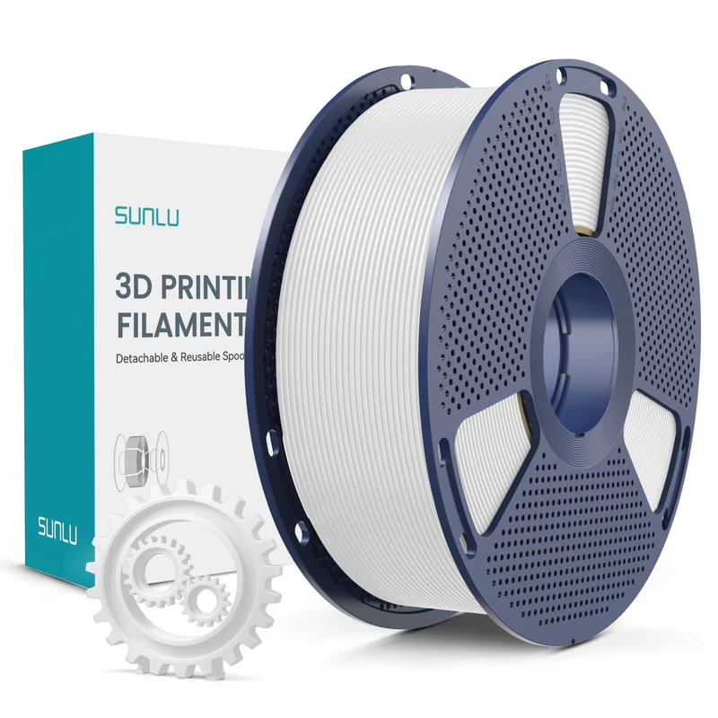 SUNLU PLA+ Filament 1.75mm, Durabilité et Résistance Accrues, Filament PLA Plus pour imprimantes 3D FDM, Bobine de 1 kg, pla+ Blanc
