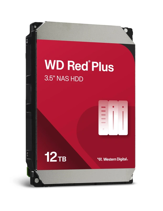 WD Red Plus 12 to NAS Disque Dur Interne 3,5" - 7200 RPM, SATA 6 GB/s, CMR, Cache de 512 Mo