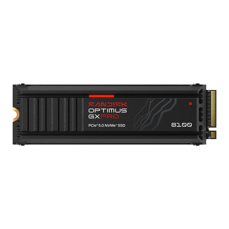 SANDISK Optimus GX Pro 8100 PCIe Gen 5 NVMe SSD avec dissipateur Thermique 1 to (Jusqu’à 14 900/11 000 Mo/sdes Vitesses de Lecture/écriture séquentielles, TLC 3D CBA NAND) - Image 1