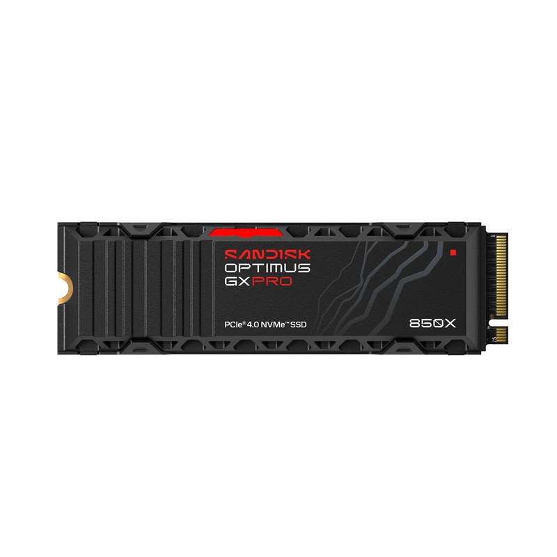 SANDISK Optimus GX Pro 850X NVMe SSD avec dissipateur Thermique 4 to (Jusqu’à 7 300/6 600 Mo/s Vitesses de Lecture/écriture séquentielles, M.2 2280, PCIe 4.0, Jusqu’à 2 400 ToW)